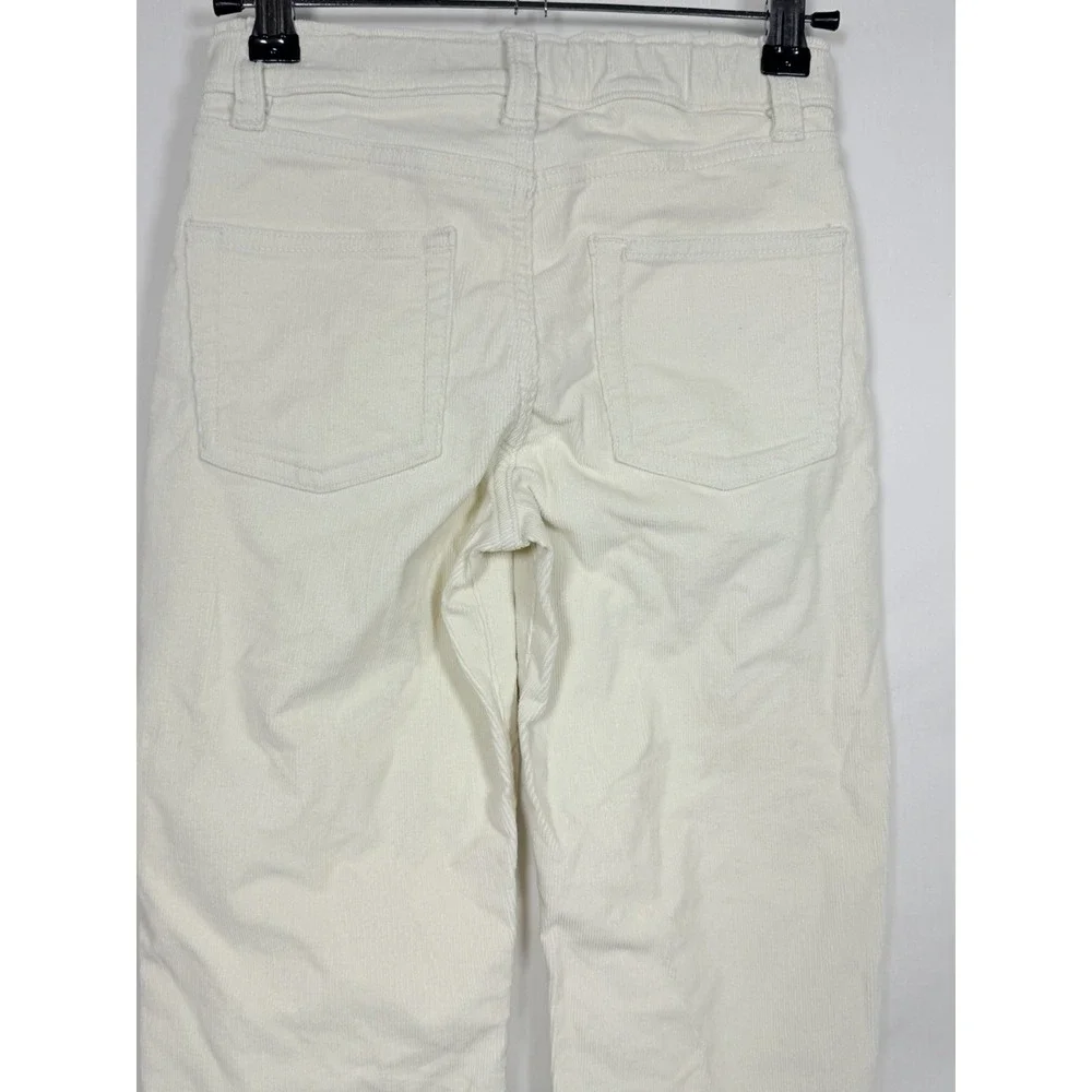 Crewcuts Corduroy Pants Girls 7 Ivory Straight Leg Stretch Cotton Jeans